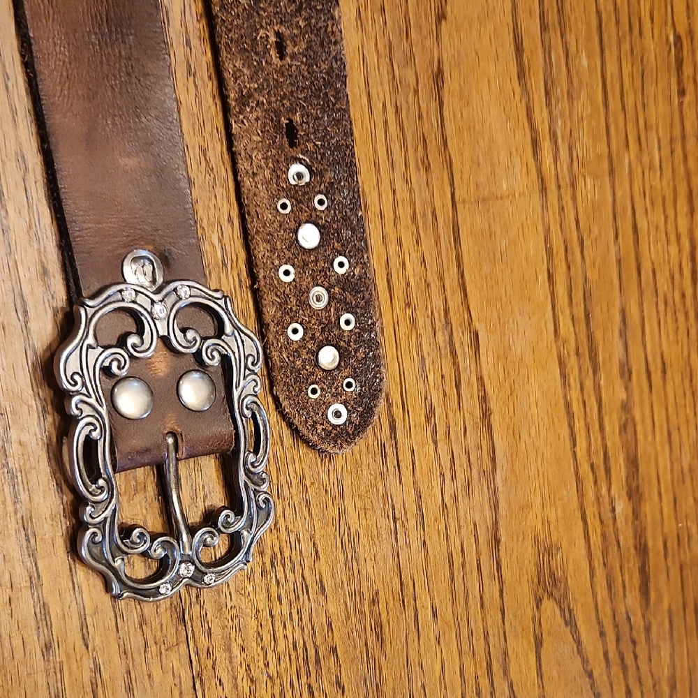 BKE rhinestone Leather Belt 41" MED